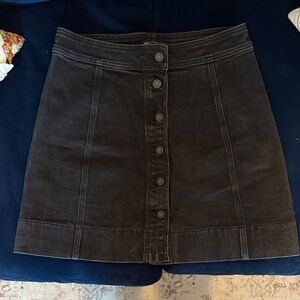 J. Crew Black Button-Front Mini Skirt